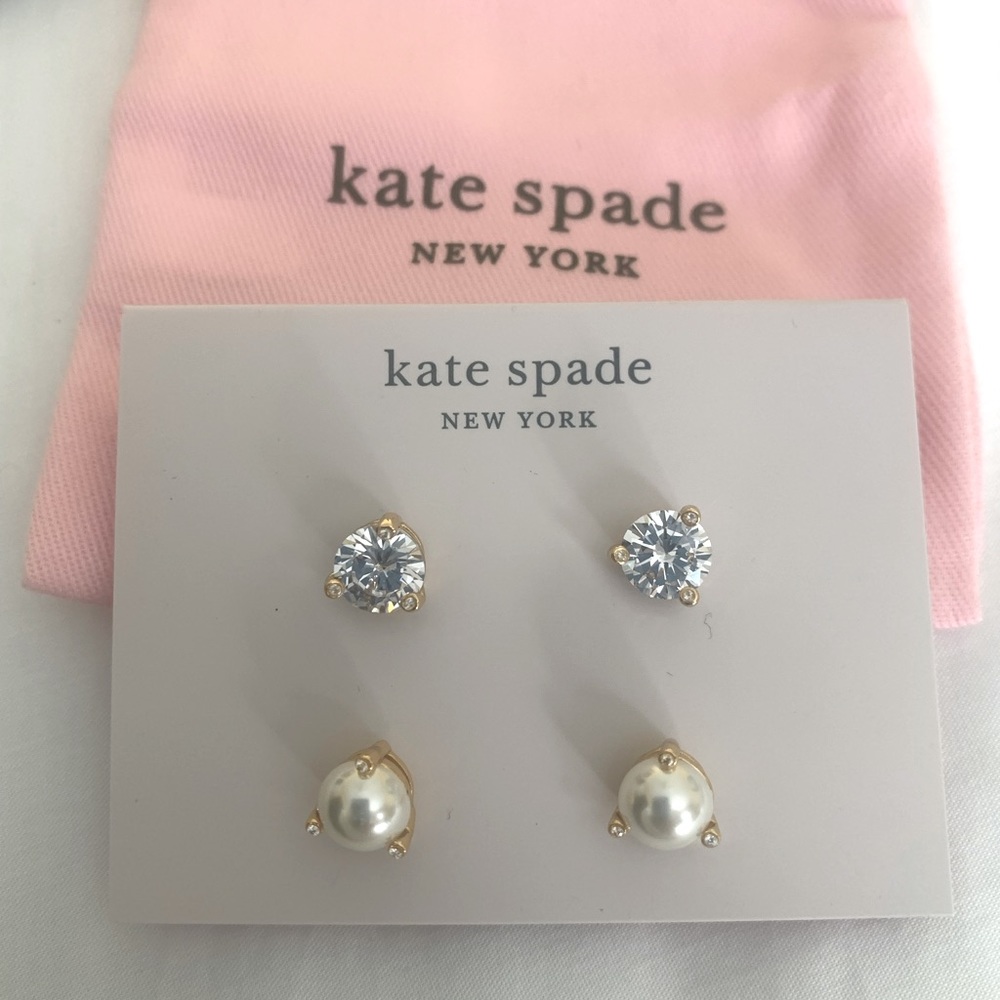 Kate Spade “Rise and Shine” Crystal and Pearl Earrings